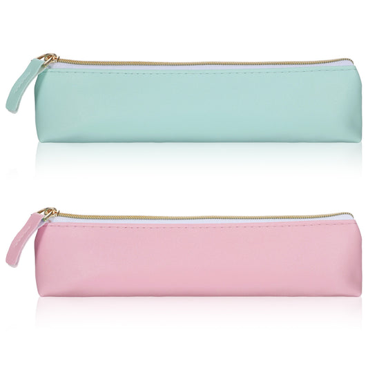 2Pcs Small Lip Gloss Pouch for Purse Lipstick Makeup Bag Lip Gloss Bag Case Holder for Purse Mini Cosmetic Bags with Zipper Small PU Leather Make Up Bags for Women, Pink