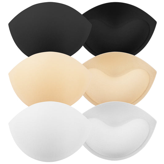 Qulkws 3 Pair Removable Bra Pads Inserts Bra Inserts Push Up Removable Breathable Push Up Breast Chest Enhancer Bras Foam Sponge Pads for Evening Gowns Wedding Dresses Yoga Sport Bras Swimwear Bikini