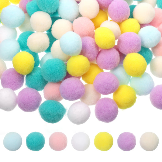 100 PCS 1 Inch Mix Colorful Craft Pom Poms Balls, Small Pom for Crafts Puff Ball Pompoms in Jar Poms for Arts Fuzzy Pompom Puff Balls for DIY Arts, Crafts Projects, Home Decorations