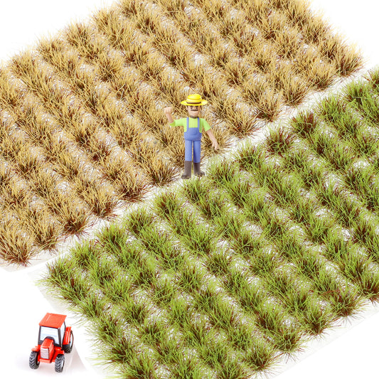 KALIONE 208 PCS Static Grass Tuft Model - 2 Style Artificial Model Grass for DIY Models