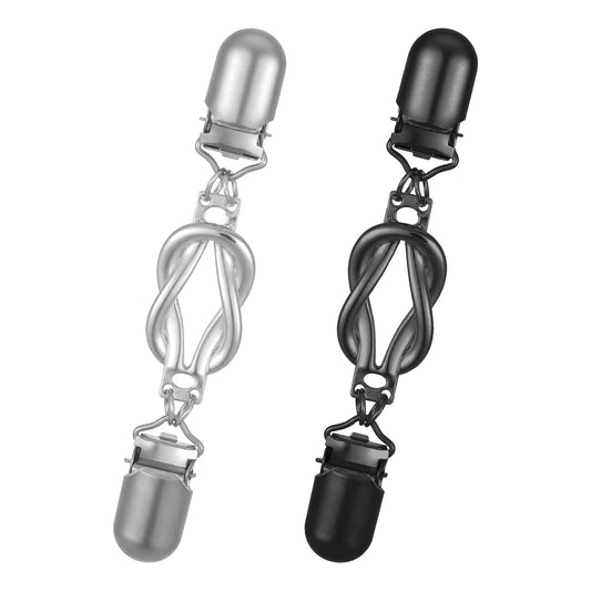 2pcs Cinch Clips, Vintage Cardigan Shawl Clips Dress Clip Back Cinch Shawl Cardigan Collar Shirt Pant Waist Tightener Tensioner for Women Clothing Clasps to Tighten Clothes