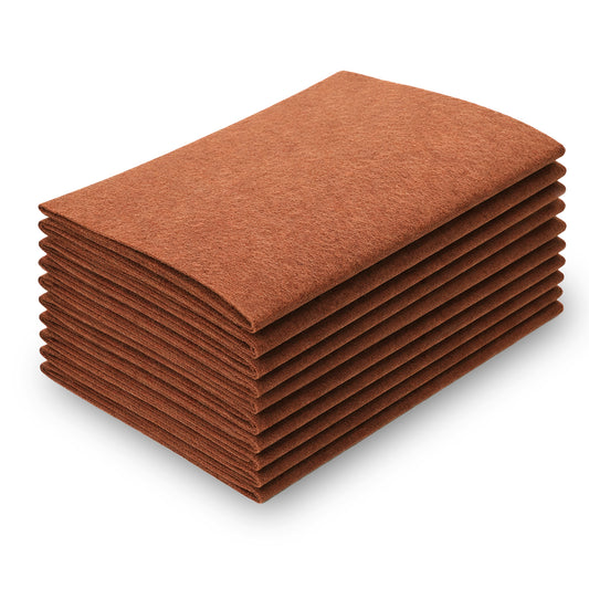 Brown Felt Sheets, 10 Pieces 8" X 12" Felt Fabric Sheet Soft Craft Felts Paper Stiff Felts Sheets for DIY Crafts Sewing Quilting Project Patchwork