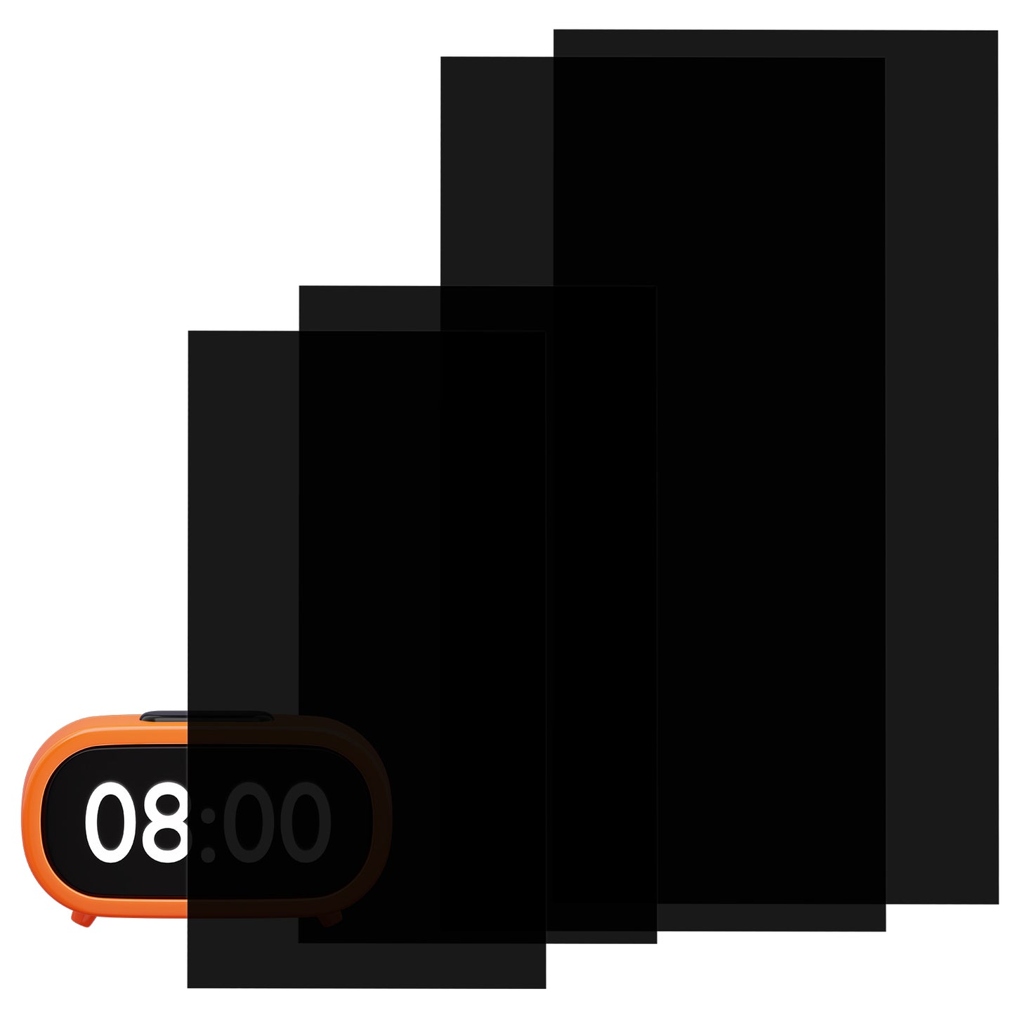 4 Pcs Static Clings Dimmer Sheets 50-80% Dimming of Lights Black Light Blocking Stickers for Electronic Alarm Cocks, Monitors, Radios, Car Screens, Led Electronics (2Size, Cuttable)