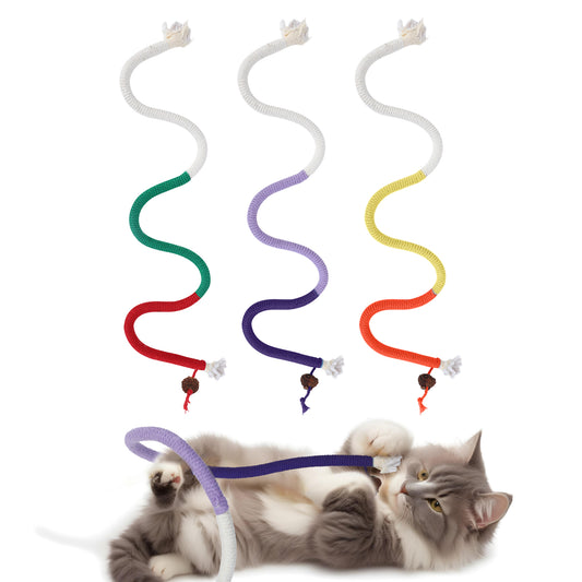 Styquenzer 3Pcs Kitty Toys Kitten Teething Toys for Indoor, 27 Inch Cat Rope Chew Toys Cats String Toy, Cat Teething Toys Cat Dental Chews Cat Dental Toy, Cotton Rope Kitten Toys Kitten Pets Supplies
