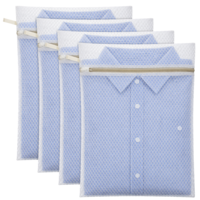 4Pcs Medium Durable Organic Cotton Mesh Laundry Bags, 12x16" Breathable Laundry Mesh Wash Bags with Sturdy Zippers for Delicates, Clothes, Pants, Underwear, Bra, Socks (M)