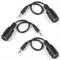3 Pack of Type-A MIDI to 3.5mm Adapter, 14" MIDI Female to TRS 3.5mm Male Breakout Cable Audio Converter BMIDI-5-35 Type A TRS Male 5-pin DIN Cable Ultra-Small Plugs for Keyboards Synths DAWs