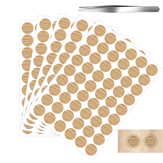 270 Pieces Screw Hole Covers Stickers Self-Adhesive Cabinet Screws Covers Wood Stickers for Furniture Screw Cover Caps for Wall Cabinet Desk Wood Textured Sticker Screws Hole Sticker 21 Mm /0.82 Inch