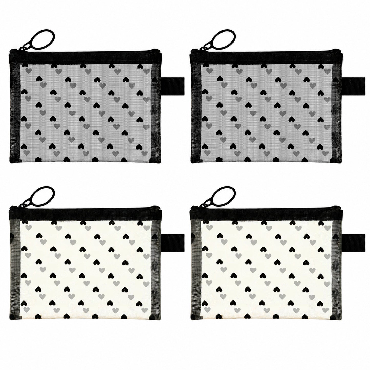 Bruislard 4 Pcs Small Make Up Bag Mesh Cosmetic Pouch with Zipper