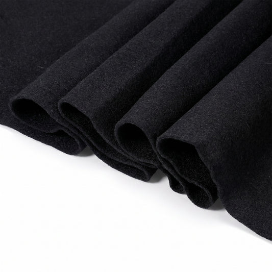 Black Felt Fabric 90 x 90cm/1.4mm Thick Soft Durable Felt Fabric Sheet by The Yard Large Craft Felts Roll for DIY Sewing Patchwork