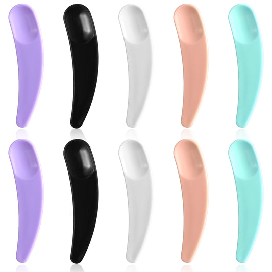 250pcs Mini Spatula for Cosmetics, Bulk Disposable Makeup Spatulas Plastic Mini Cosmetic Spatula Multi Colored Curved Cosmetic Spatula Mask Scoop for Mixing and Sampling