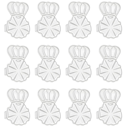 12 Pcs Earring Backs for Droopy Ears,Adjustable Earring Lifters Silver Earrings Support Backs for Heavy Earrings Secure Crown Shape