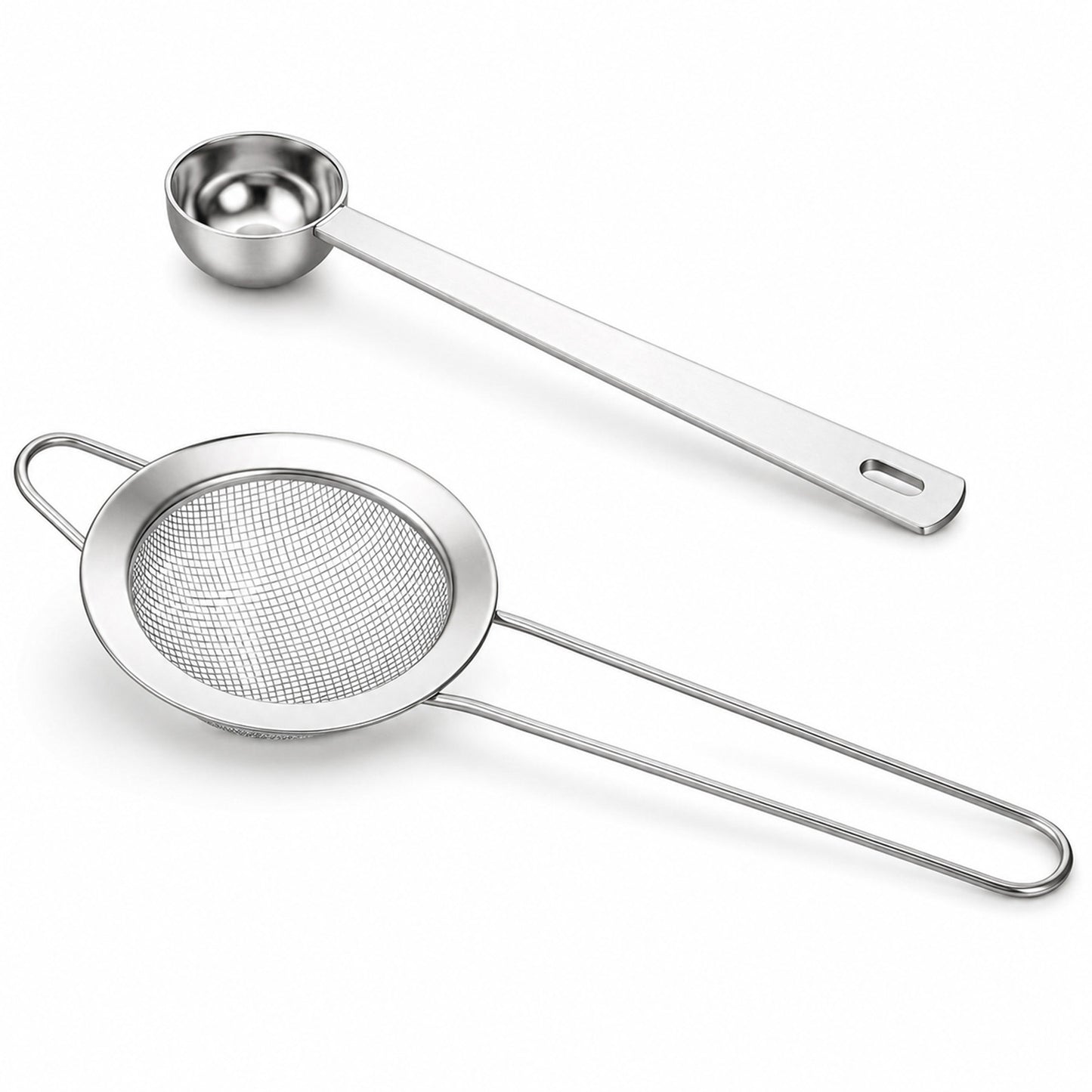 2 PCS Matcha Tools, Stainless Steel Matcha Strainer Traditional Scoop (5ml) Kit Matchas for Ceremony, Accurate Measure