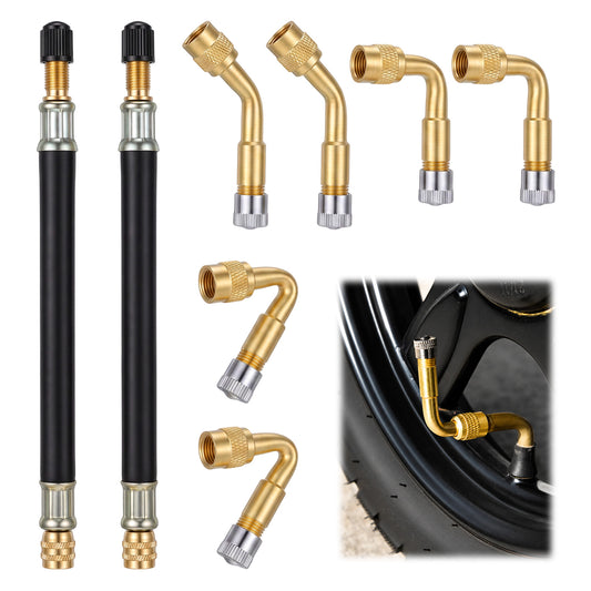 8 Pcs Metal Tire Valve Extension, 45 Degree 90 Degree 135 Degrees