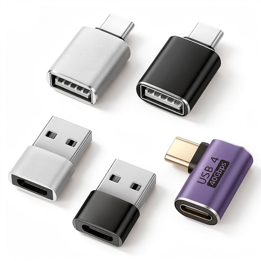 Fibraze 5 Pack USB a to C Female Adapter USB C OTG Adapter Type-C Adapters for Phones, Laptops, Tablets and More