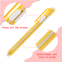 12 PCS Retractable Erasers Pen, Pencil Erasers for School Including 6 Retractable Eraser Refill Mechanical Click Erasers Retractable Good Cleaning Effect Eraser Stick for Art Drawing Sketching Adults
