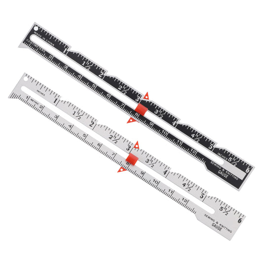 2Pcs Sewing Gauge Seam Gauges Ruler Metal Quilting Rulers Sewing Measuring Tool for Knitting Crafting Hemming Measuring Beginner Supplies