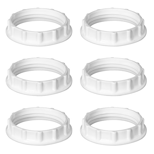 Lampshade Reducer Ring E14 Lamp Shades Reducer Washer Light Socket Rings Screw Collar Ring 28MM Plastic Lamp Ring Lamp Shade Holder Adapter Ring Lampshade Fittings E14 for Table Lamp, White, Pack of 6