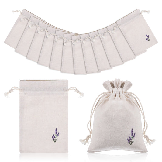 12 Pcs Cotton Lavender Drawstring Bags 10 x 15cm Home Kitchen Arts Crafts Party Supplies Drawstring Bag Packs