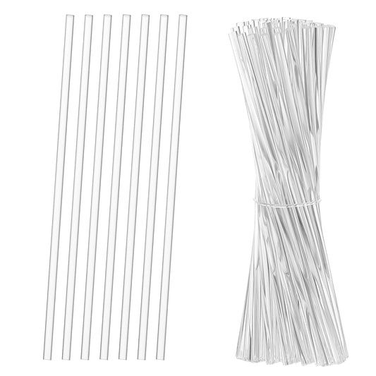 Hariendny 100 Pcs 15 cm Acrylic Lollipop Sticks Cake Pops Sticks Clear Cake Pops Candy Sticks Treat Sticks Plastic Candy Stirring Rods Reusable Acrylic Sticks for DIY Candy Dessert Chocolate