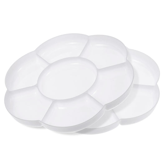 2pcs Paint Palette Tray Plastic 7-Well Watercolor Palette Flower White Painting Tray for Watercolor Create DIY Craft Professional Art Painting Acrylic Painting Gouache