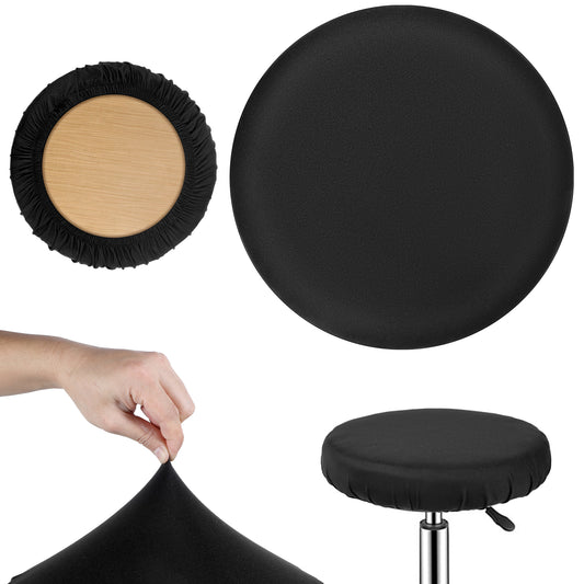 2 Pcs Bar Stool Covers, Black Round Bars Stools Cover, 30-40 cm High Elastic Circle Bar Stool Covers, Soft Washable Slipcovers, Soft Stools Cushion Slipcovers for Bars, Home, Hotel, Market