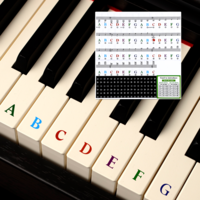 Piano Keyboard Stickers 88/76/61/54/49/37 Key Colorful Letter Piano Key Stickers Removable Piano Keyboard Note Stickers Labels with Staff Boards Note Guide for Beginners