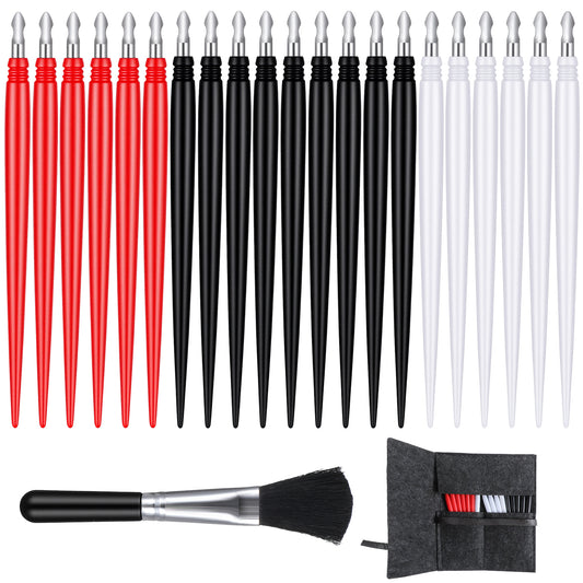18 Pieces Scratch Art Tools Scratching Drawing Tools Set Scratch Coloring Pens Stylus Tools Bag with Clean Brush for Adults Art Paper Painting Scratchboard