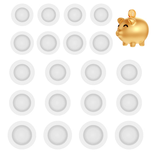 15PCS Rubber Saving Box Plug, Piggy Bank Stopper Rubber Saving Box Plug Round Piggy Bank Stopper Cover White Rubber Money Saving Box Plug Round Piggy Bank Plug for Coin Bank Saving Box, White 5 Sizes