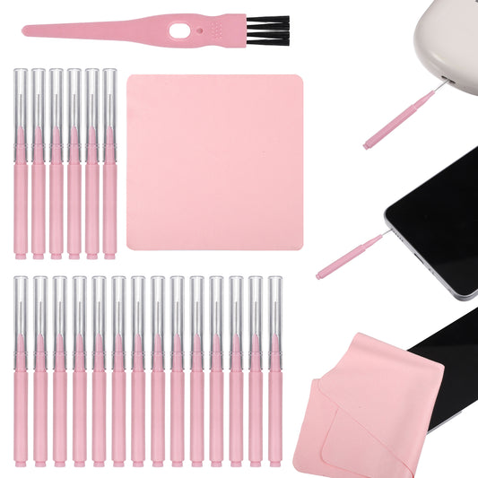 22pcs Phone Charging Port Cleaning Tools Kit, USB C Cleaning kit, Pink Phone Speaker Clean, Cell Phones Port Cleaning-Brush, Reusable Cleaning-Brush for Tablet Camera Laptop Computer Smartphone