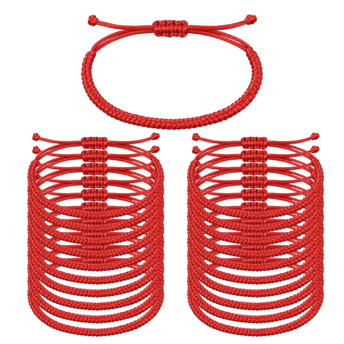 Qulkws 20 Pcs Red String Bracelets Braided Lucky Cord Bracelet Strap