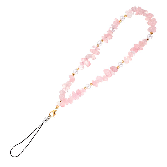 Trinkrittey Beaded Phone Bracelet Strap, Beaded Camera Wrist Strap Phone Charm Anti-Lost Lanyard Wrist Chain for Women