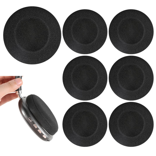 6Pcs Headphone Earpads Headphone Ear Covers Foam Cushion Pads Black Ear Cushions Foam Earpad Cushion Cover Headphones Pads Headset Ears Pad Replacement for Most Headset, 55mm/2.2inch Diameter