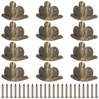 12 Pcs Brass Corner Guard, Antique Skiffers, Corner Protectors with Mounting Screws Edge Safety Guards Cabinet Furniture Desk Jewelry Box Corners Bumpers