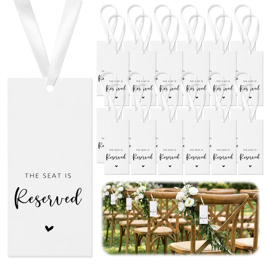 24 Pcs Reserved Signs for Wedding with Ribbons