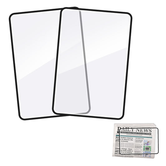 2 Pcs Page Magnifying Sheet for Reading Flat 3X Magnifier Lay on Pages Full Page Magnifier Sheet Flexible Plastic Magnifiers Lenses for Reading Small Print, Books, Maps, Patterns(7.1'' x 4.7'')