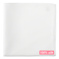 Xelsluthe Mulberry Silk Pocket Squares for Men, 14"X14" Inch Silk Suit Pocket Squares for Men, Solid White Silken Handkerchief