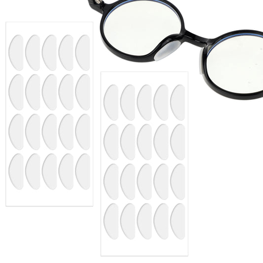 20 Pairs Eyeglass Nose Pads Anti Slip, Adhesive Nose Pads for Glasses, Clear Air Cushion Nose Pads for Glasses Sunglasses Reading Glasses(Transparent, 1mm)