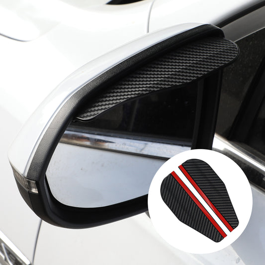 4 PCS Rearview Mirror Rain Visor Guard, Auto Side Mirror Rain Eyebrow Cover Rainproof Waterproof Auto Rearview Mirrors Cover Carbon Fiber Eyebrow Covers for Most Car, Truck (Black)