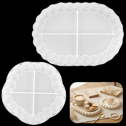 2PCS Cloud Shape Silicone Tray Mold, Resin Tray Mold for Resin Coaster Molds Epoxy Casting Mould Concrete Jewelry Trinket Vanity Candle Holder Molds for DIY Handmade Decoration Art Craft Home Decor