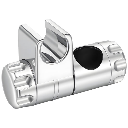 Shower Head Holder Adjustable 360° Rotatable Shower Head Bracket Fit 25mm Slide Bar Showers Rail Wall Bar (ABS Chrome)