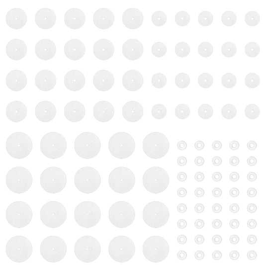 Xthrotsenk 100 Pcs Clear Piercing Disc Silicone Earrings Backs Earlobe Support Patches for Piercing Bump 4 Sizes Disc Pads for Heavy Earrings (3/5/7/9 mm)