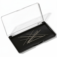 Magnetic Needle Holder Case with Clear Lid, Sewing Needle Case Strong Built-in Magnet Secures Pins Under 10.5cm Portable Needles Organizer Box for Sewing Quilting Crafts Supplies