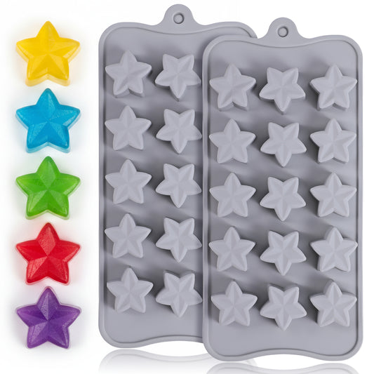 2 Pcs Silicone Star Mold Mini Silicone Candy Molds for Cream Cheese Candy Jelly Fruit Snack Making Candle