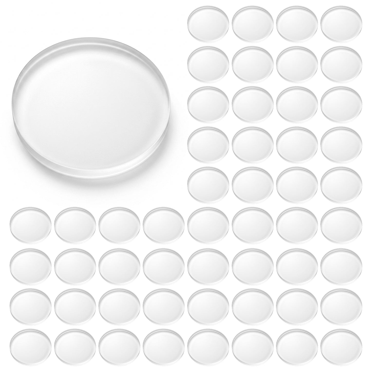 Psiriol 100 Pcs 1 Inch Acrylic Circle Blanks, Circular Miniature Bases Blanks, Platic Discs Clear Ornaments, Mini Flat Round Acrylic Base for Miniatures Wargame Halloween Christmas Craft DIY Project