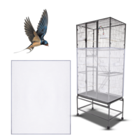 Alrhso White Bird Cage Seed Catcher Guard Large Bird Cage Cover Net Stretchy Birdcage Covers Netting Universal Mesh Skirt for Parrot Cages, Stops Scatter
