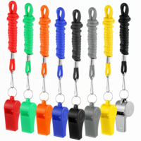 8 PCS Whistles with Lanyard, Colorful Plastic Sports Whistles Loud Crisp Sound Teacher Whistle for School Sports Training, Football, Referee, Emergency Survival, Camping, Lifeguard, Party Whistle
