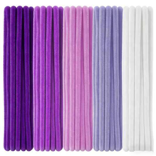 100 Pcs Purple Pipe Cleaners 12 Inch x 6 mm Chenille Stems Purple Series Assorted Fluffy Pipe Cleaners for DIY Crafts, Handicrafts (4 Colors)