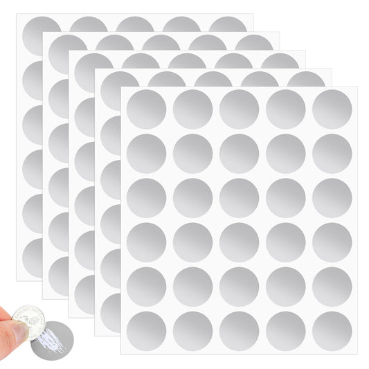 150 Pack Scratch Off Stickers, 1 Inch Round Scratch Card, Self-Adhesive Silver Scratch Stickers, Scratch Card Stickers, Circle Scratch Labels for Lottery Tickets, DIY Raffle Ticket, DIY Postcard