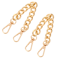 2 Pcs Purse Strap Extender, 7.9 Inch Gold Purse Extender Chain, Aluminum Bag Flat Chain Strap with Alloy Swivel Clasps, Metal Bag Extender Chain for Handbags, Shoulder Bag, Purse