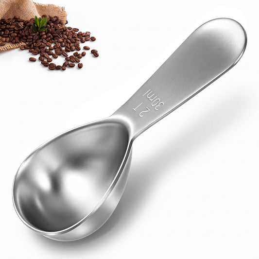 Coffee Scoop 2 Tablespoon Measuring Spoons, 18/8 Stainless Steel Measuring Spoon Short Handled Measure Scooper 2 Tbsp (30ml) Scoop for Ground Coffee Tea Sugar Flour Protein